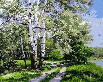 Paint by Numbers Kit - Landscape with Poplars