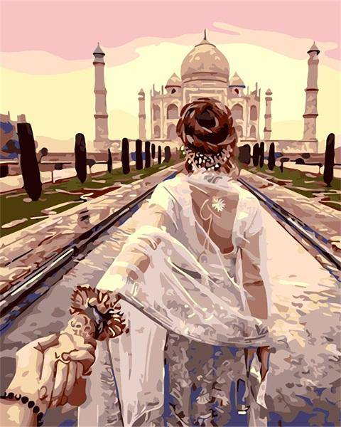 Paint by Numbers Kit - Lets Visit Taj Mahal