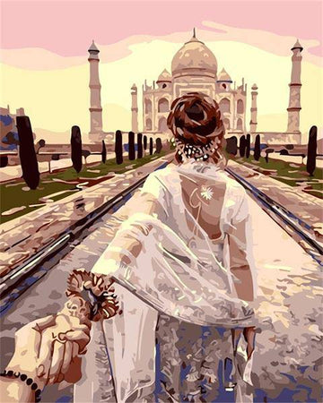 Paint by Numbers Kit - Lets Visit Taj Mahal