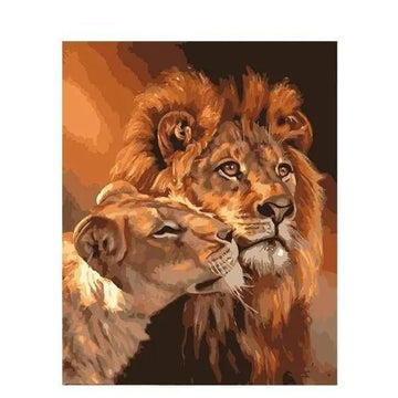 Paint by Numbers Kit - Lion And Lioness