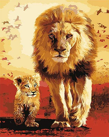 Paint by Numbers Kit - Lion and cub
