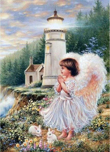 Paint by Numbers Kit - Little Angel near the Lighthouse