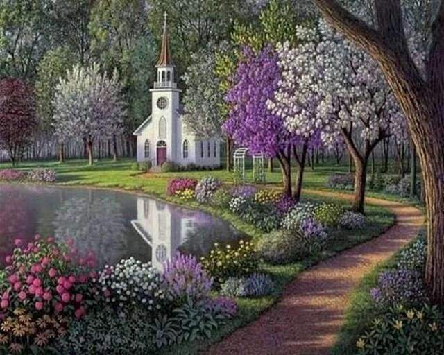 Paint by Numbers Kit - Little White Church