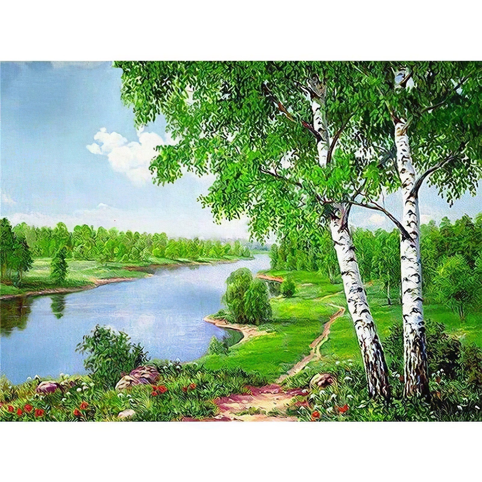 Diamond Paintings - Lonely Road Along The River