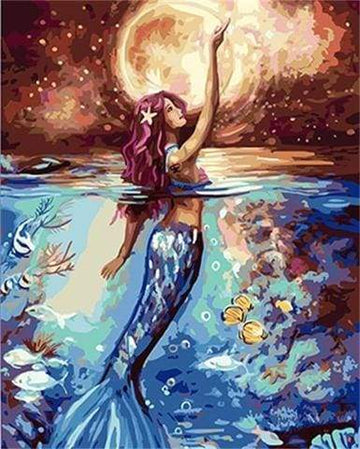 Paint by Numbers Kit - Mermaid and Moonlight