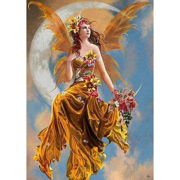 Diamond Paintings - Moon Girl With Flowers