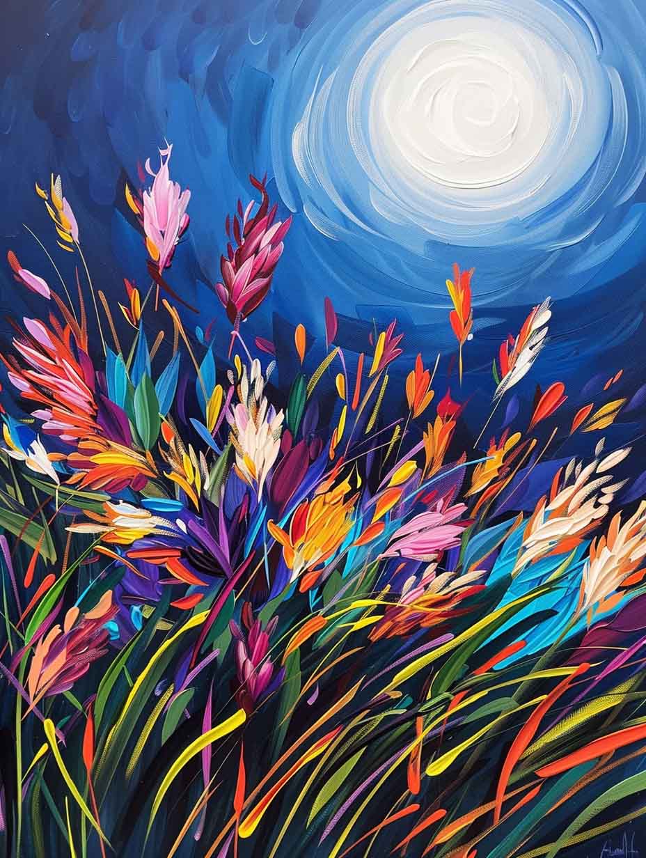 Paint by Numbers Kit - Moonlit Wildflower Meadow