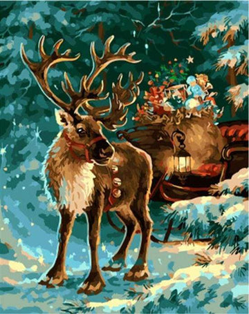 Paint by Numbers Kit - Moose Christmas
