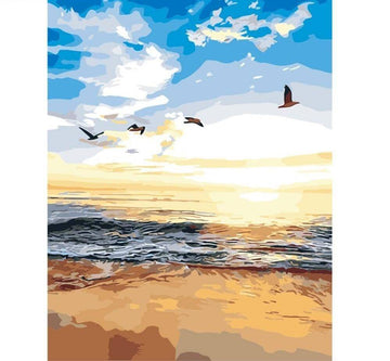 Paint by Numbers Kit - Original Painting Of A Sunrise Over The Sea