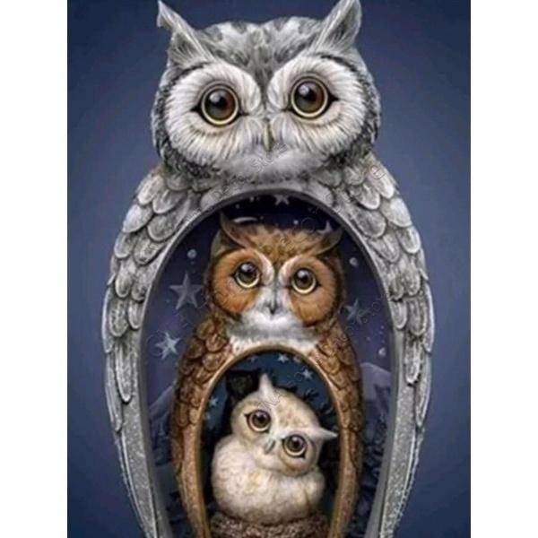 Diamond Paintings - Owl Family