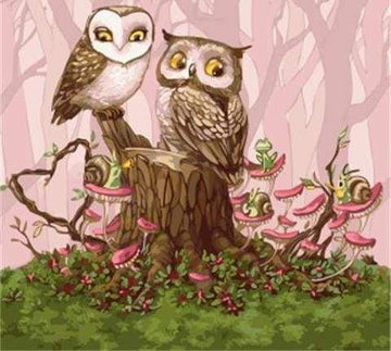 Paint by Numbers Kit - Owls in the Forest