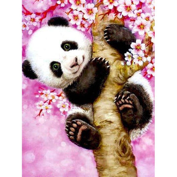 Diamond Paintings - Panda On Flower Three