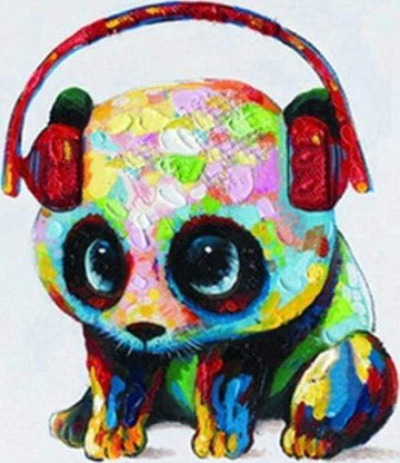 Paint by Numbers Kit - Panda using Headphones