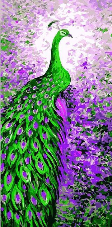 Paint by Numbers Kit - Peacock Purple Green