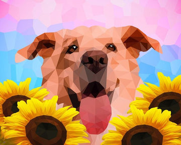 Paint by Numbers Kit - Polygon Art Dog