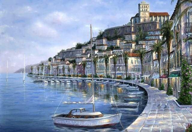 Paint by Numbers Kit - Port at the end of Day