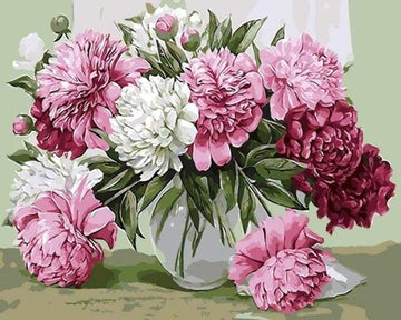 Paint by Numbers Kit - Pretty Peonies in Transparent Vase