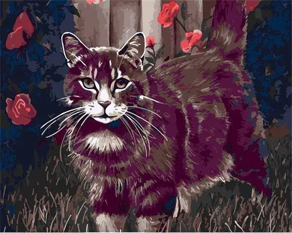 Paint by Numbers Kit - Purple Cat in Night