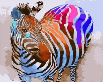 Paint by Numbers Kit - Rainbow Zebra