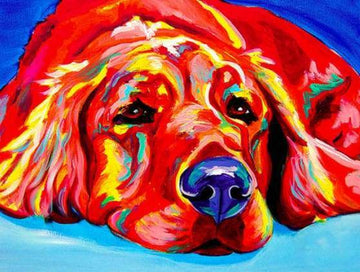 Paint by Numbers Kit - Red Dog lying on the floor