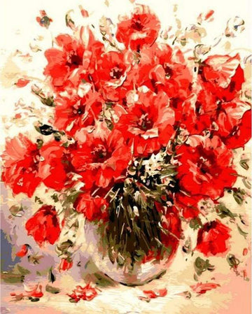 Paint by Numbers Kit - Red Flowers