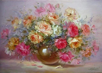 Paint by Numbers Kit - Romantic flowers in a Vase