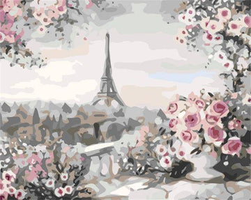 Paint by Numbers Kit - Roses and Eiffel Tower