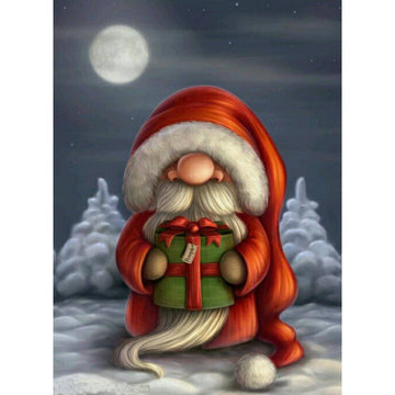 Diamond Paintings - Santa Claus Cartoon Tree Moon Snow
