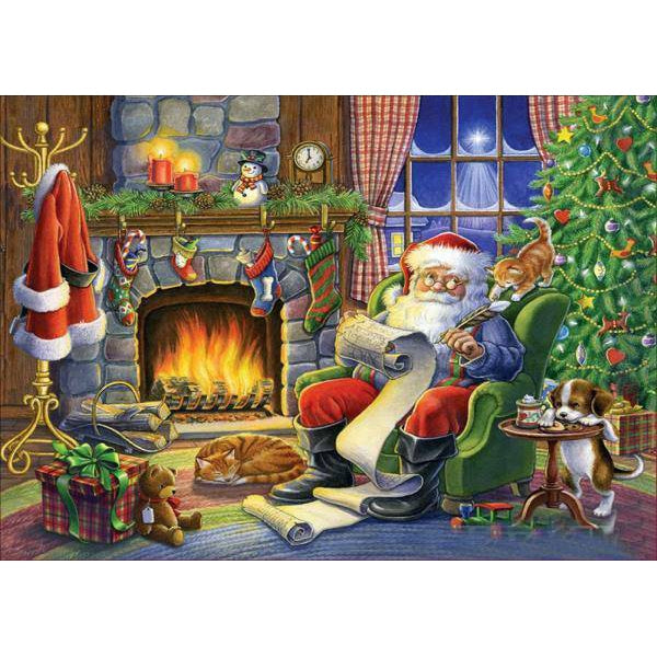 Diamond Paintings - Santa Claus Fireplace Tree