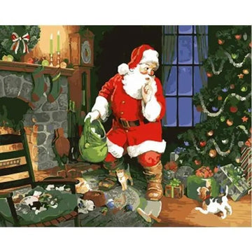 Paint by Numbers Kit - Santa Claus Inside The House