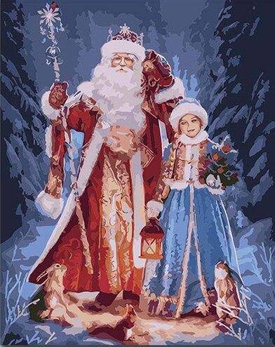 Paint by Numbers Kit - Santa Claus With A Girl