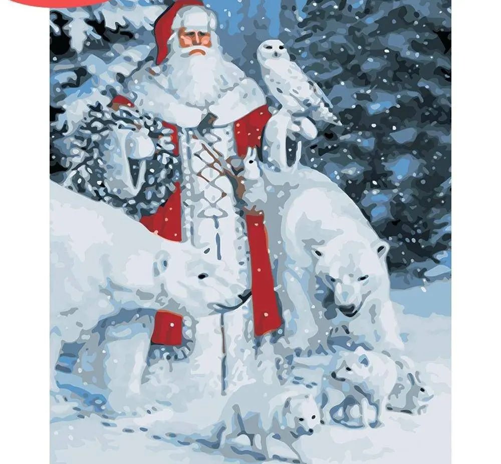 Paint by Numbers Kit - Santa Claus With A White Owl