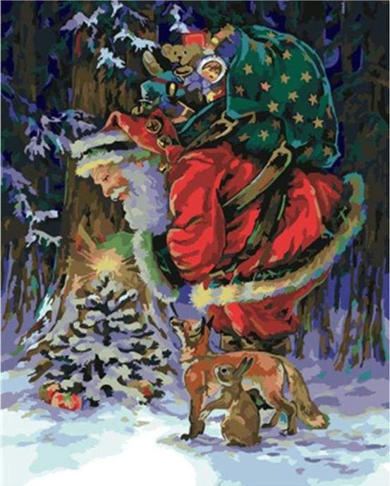 Paint by Numbers Kit - Santa Claus carrying Gifts
