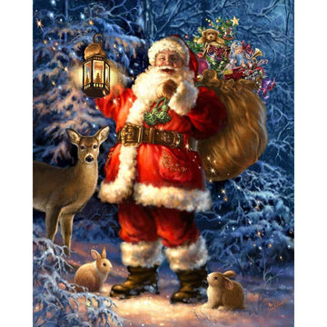 Diamond Paintings - Santa and His Pets