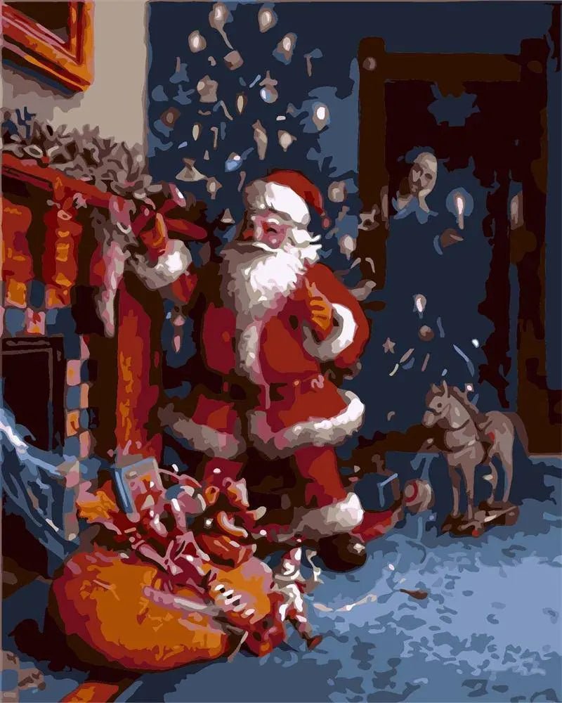 Paint by Numbers Kit - Santa in a Home