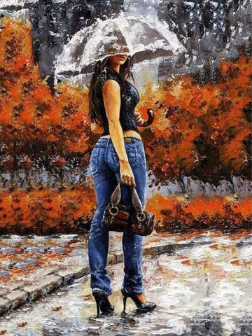Paint by Numbers Kit - Sexy woman under the umbrella