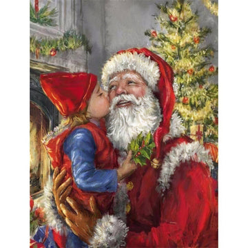 Diamond Paintings - Small Boy With Santa
