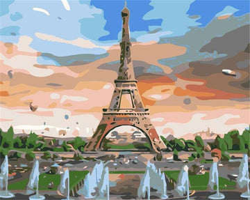 Paint by Numbers Kit - Statue and Eiffel Tower