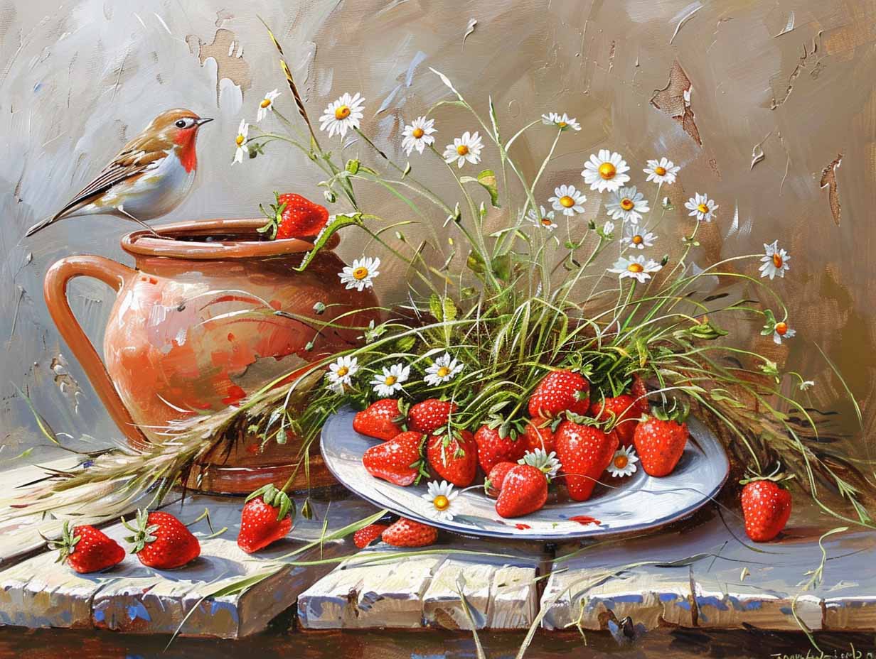 Paint by Numbers Kit - Strawberry Blossom