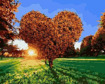 Paint by Numbers Kit - Sunset and Heart Tree
