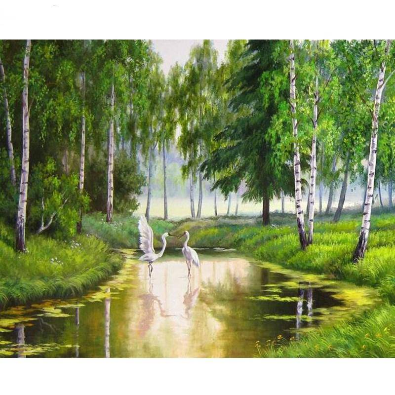Paint by Numbers Kit - Swans In A River