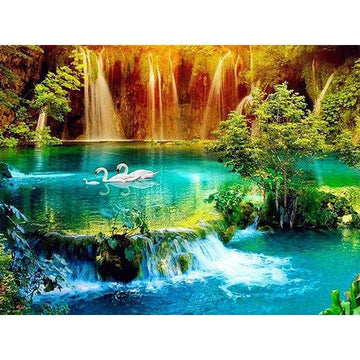 Diamond Paintings - Swans Water FAll