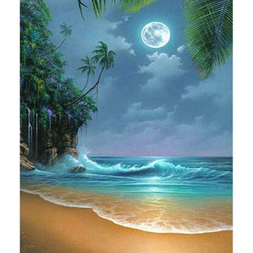 Diamond Paintings - The Moonlight Shining Over The Ocean