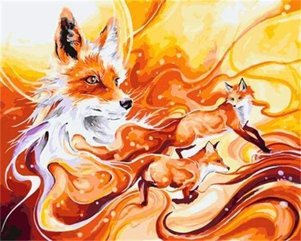 Paint by Numbers Kit - Three Foxes