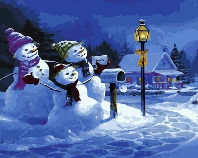 Paint by Numbers Kit - Three Snowmen