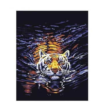 Paint by Numbers Kit - Tiger Swimming In A River