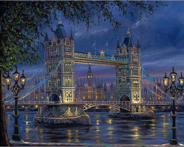Paint by Numbers Kit - Tower Bridge in London Night