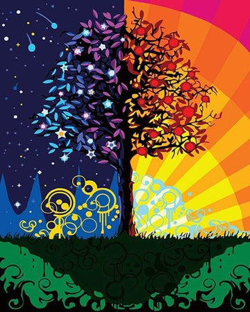 Paint by Numbers Kit - Tree Day and Night