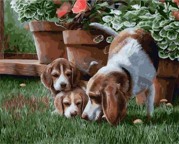 Paint by Numbers Kit - Tree Dogs