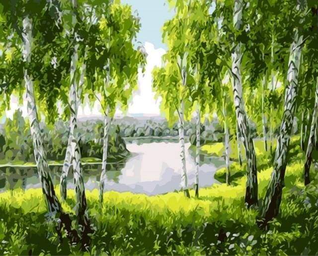 Paint by Numbers Kit - Trees near the River